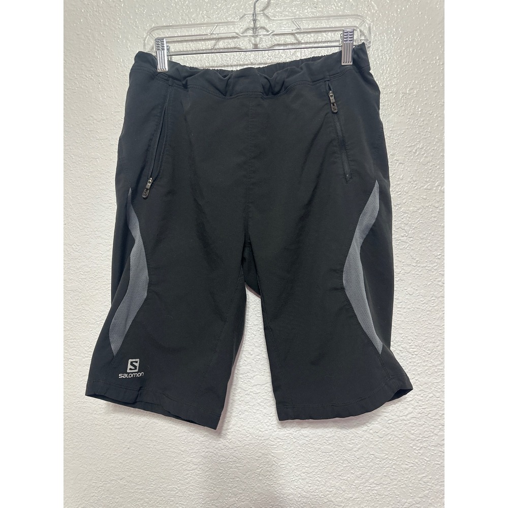 Salomon Actilite Mens Black Grey Technical Hiking Trail Running Shorts Size L
